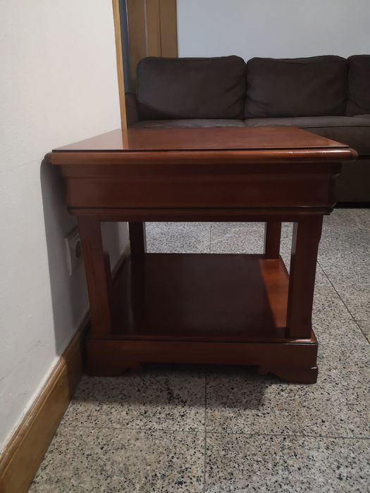 Mesa de apoio em castanho-madeira maciça Estado impecável