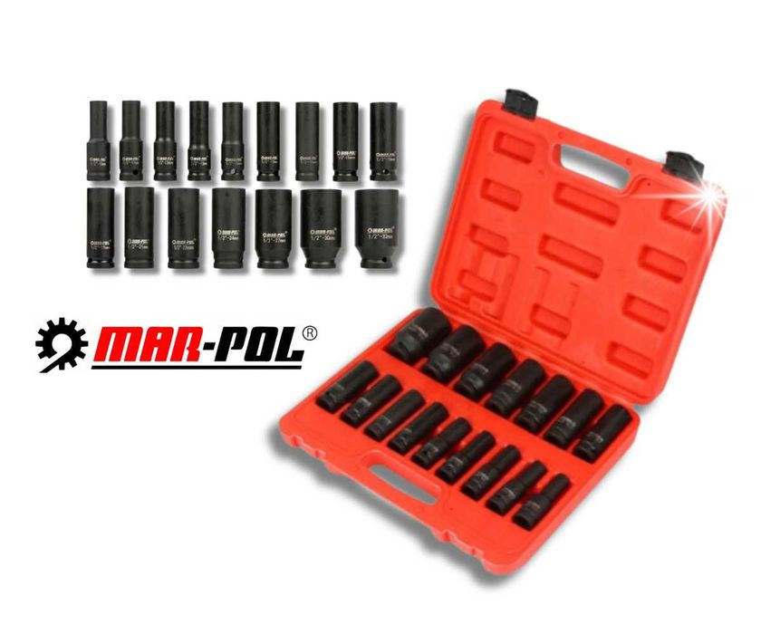 ZESTAW nasadek udarowych WARSZTATOWE 10-32 mm 1/2" - MOCNE