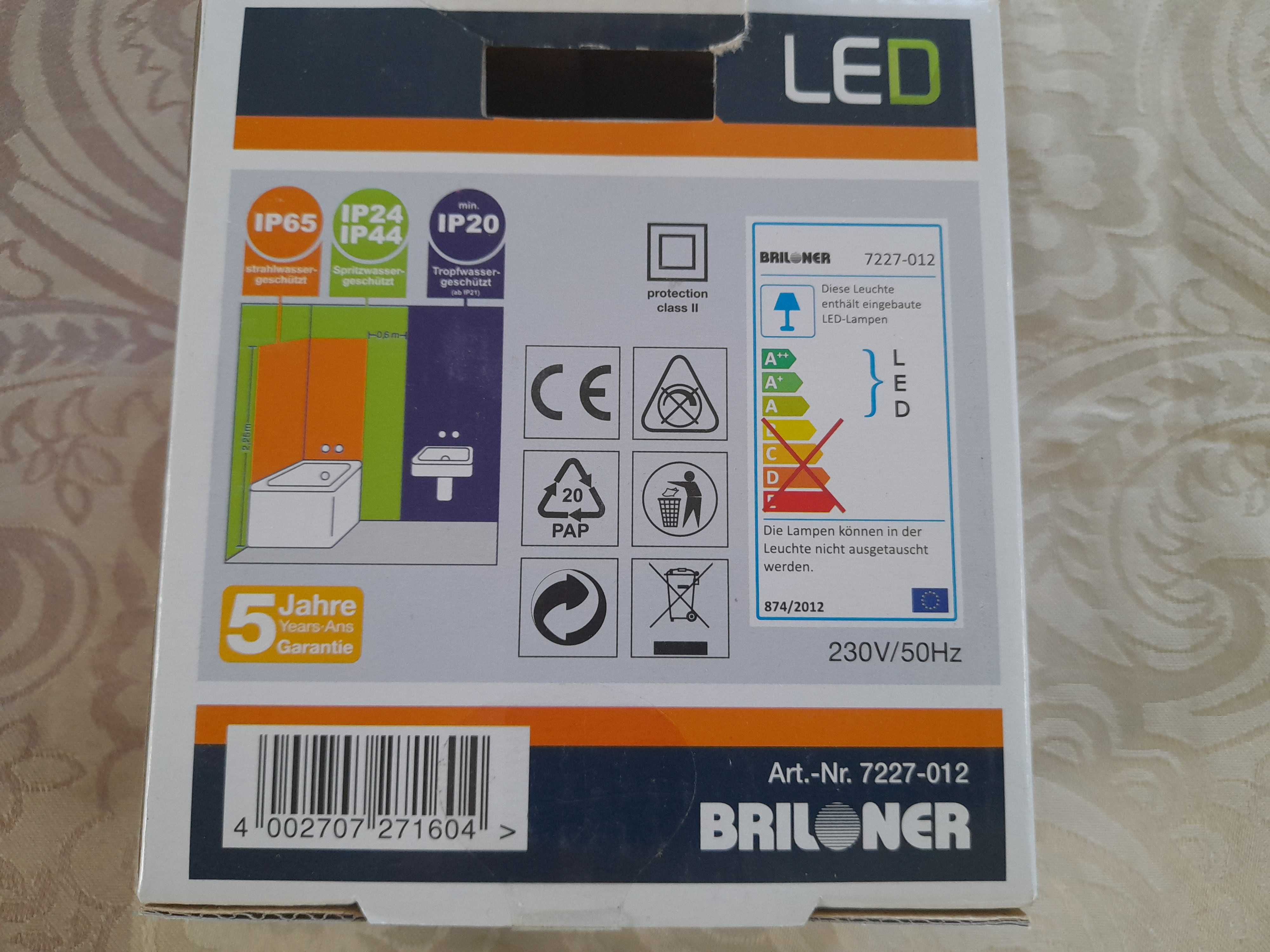 Briloner Lampa oczko LED 1xmoduł LED 5W matowy nikiel 5szt