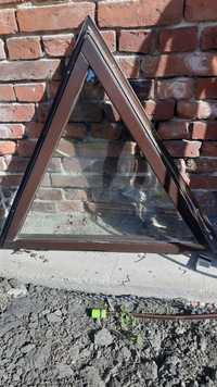 Okno drewniane trójkąt z demontażu