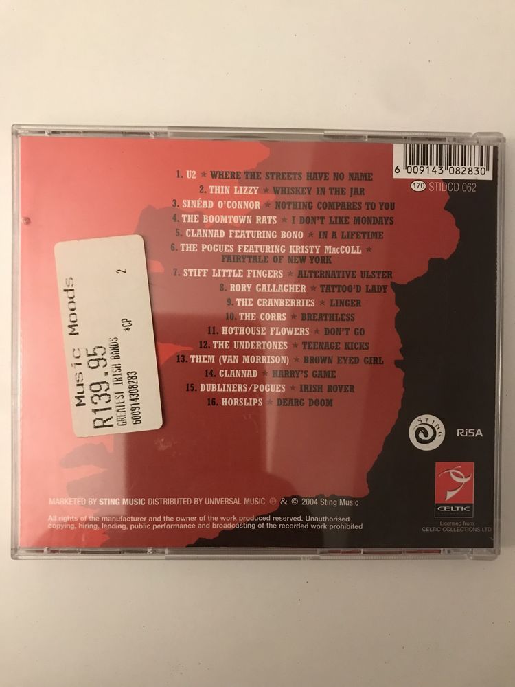 U2 Thin Lizzy Clannad diplo cd Irish bands cd