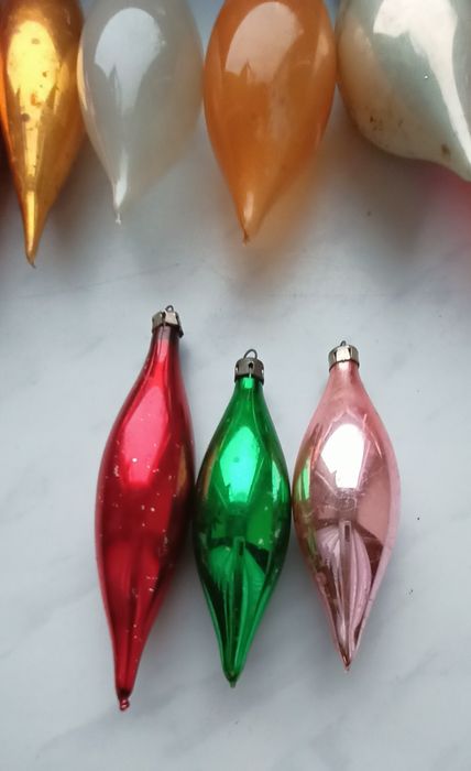 Bombki choinkowe PRL-zestaw 15 sztuk sopelków