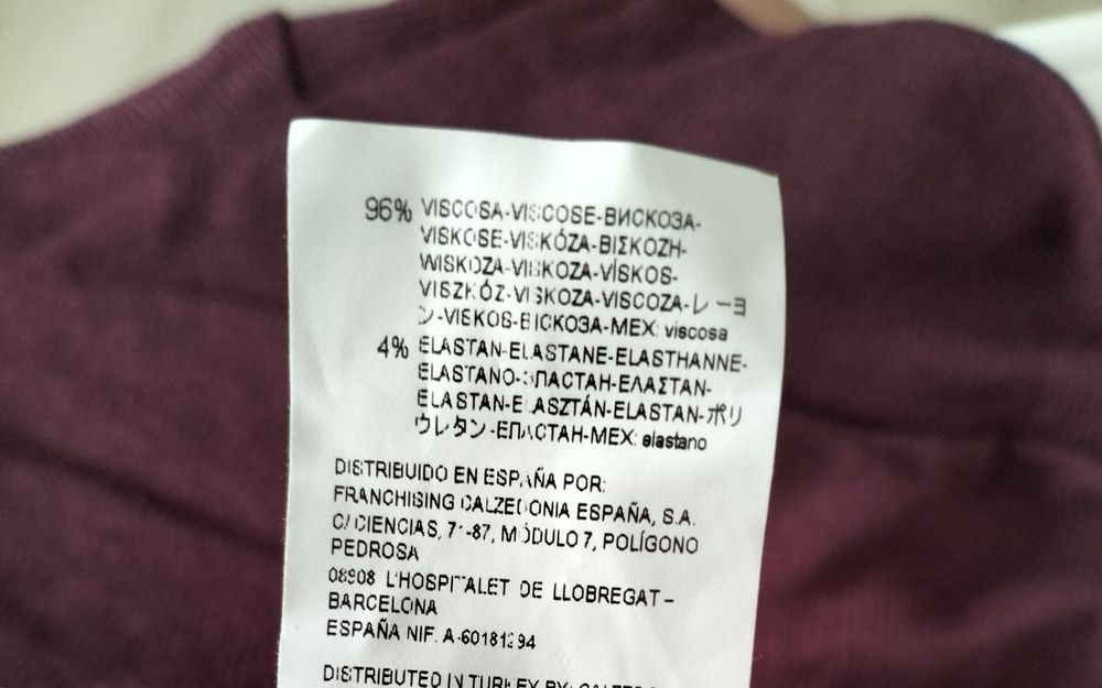 Tezenis, nowa wiskozowa sukienka damska śliwkowa,burgundowa, r.M/L