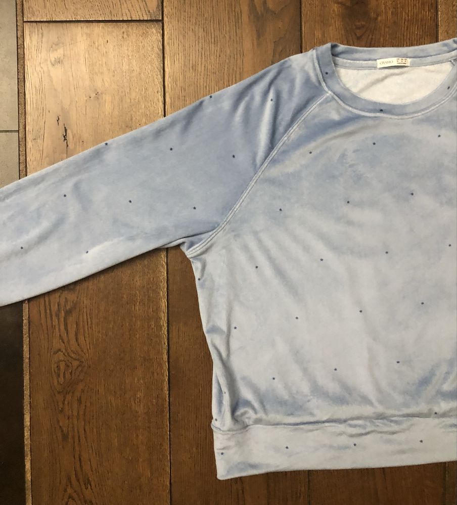 Oysho błękitna welurowa bluza M / L, stan idealny