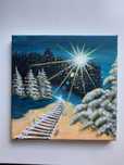 Na prezent Obraz handmade 20x20cm zima