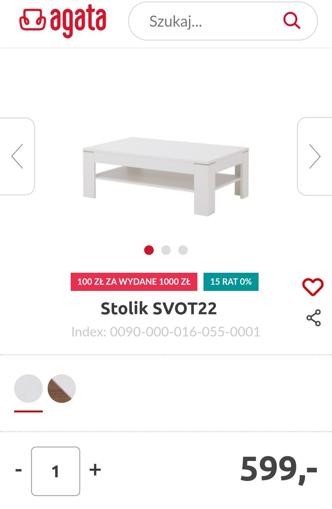 Stolik w białym kolorze