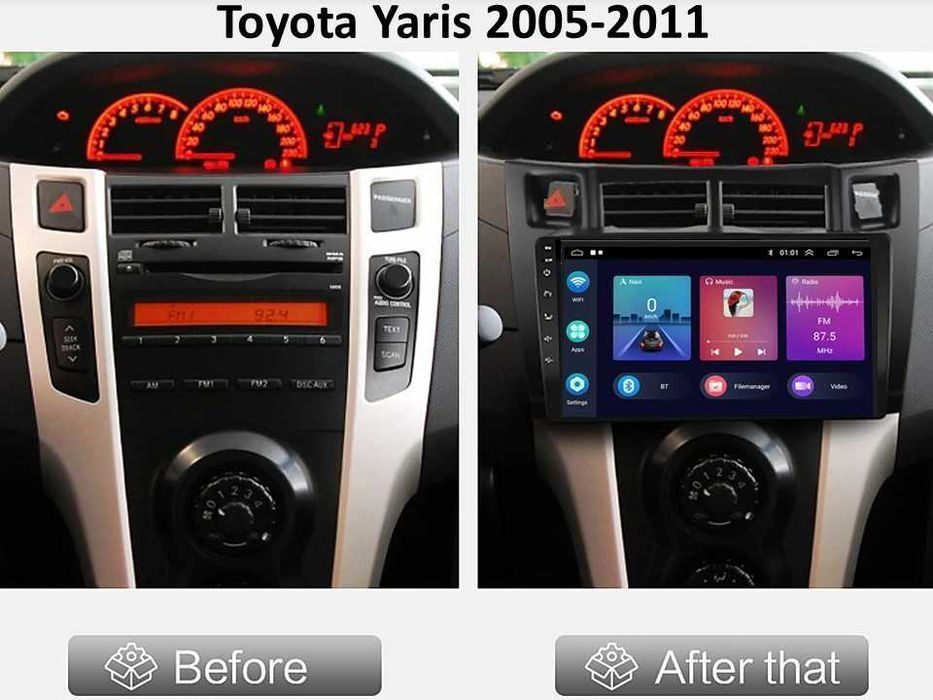 Radio samochodowe Android Toyota YarisVitzPlatz (9", UV black) 2005-11