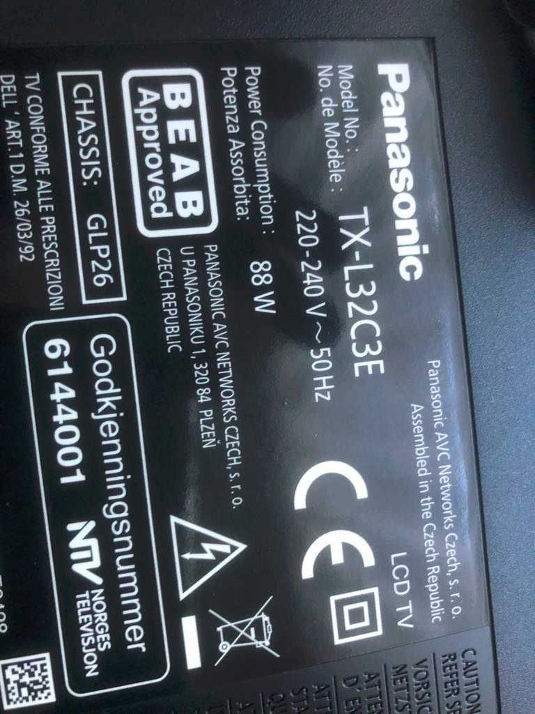 Sprzedam tanio używany telewizor PANASONIC model TX-L32CE