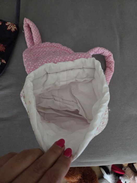 Torebka różowa materialowa