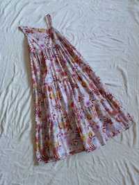 Платье сукня сарафан на девочку 8 лет 128 см в цветочный принт макси