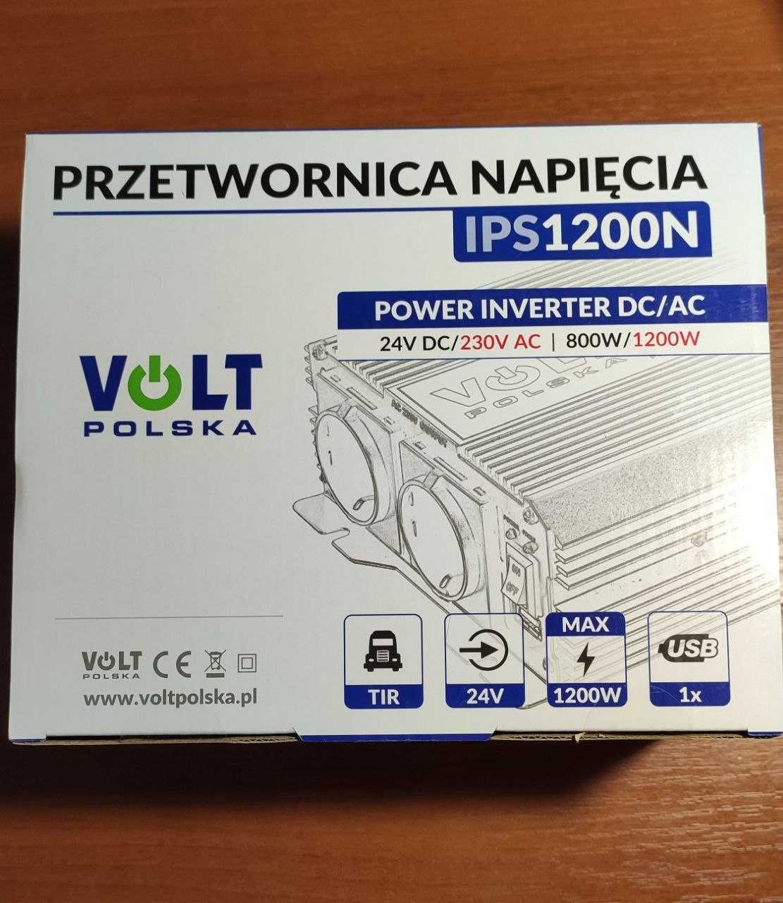 Инвертор, преобразователь напряжения  24/230B (800/1200W) Volt Polska