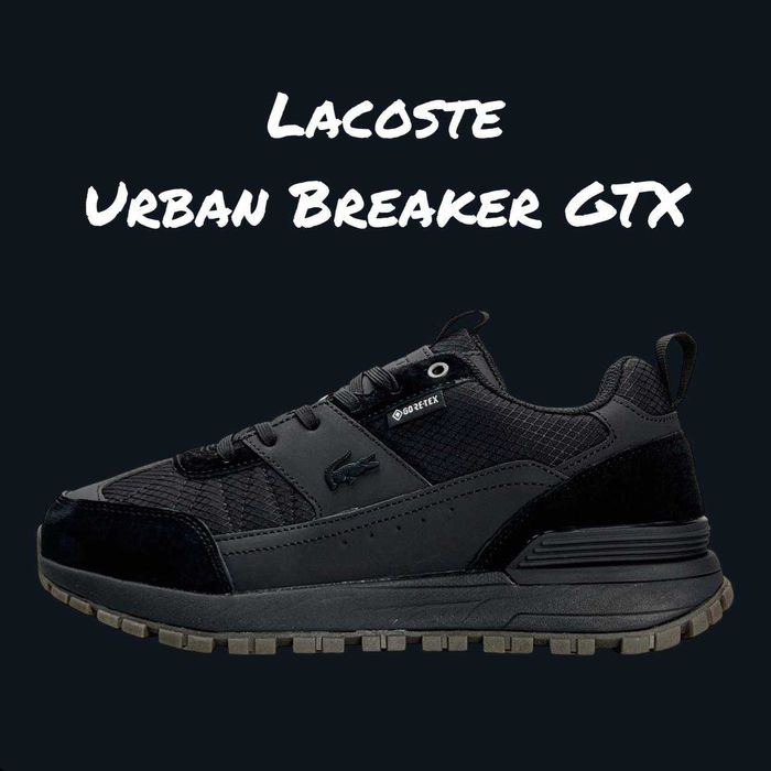 Чоловічі кросівки Lacoste Urban Breaker GTX Black Gore-Tex термо чорні