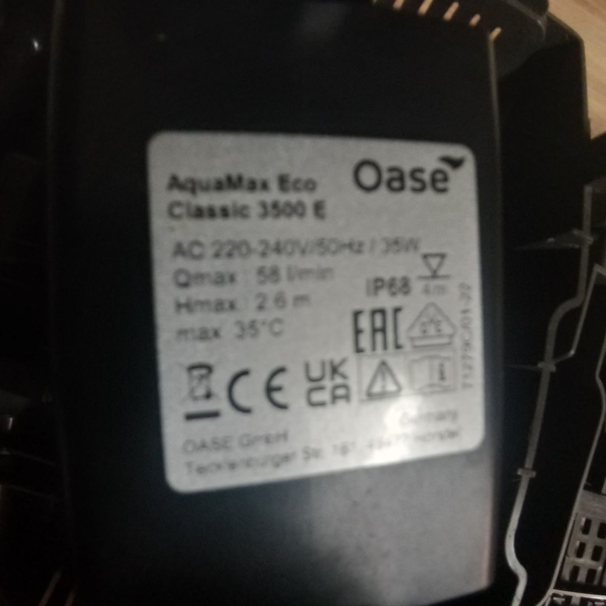 oase aquamax eco classic 3500 e pompa wody strumień kaskada