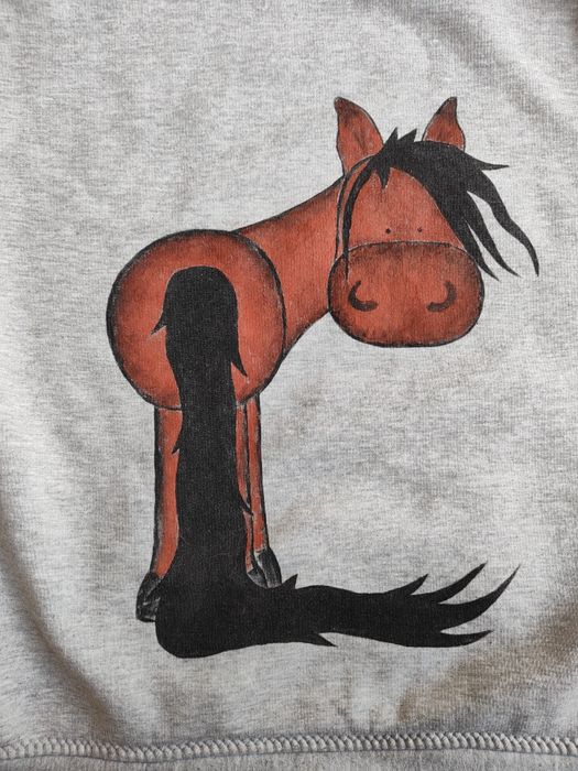 Bluza ciepła na jesień, zimę dla dziewczynki z koniem UNIKAT!!rozmiar