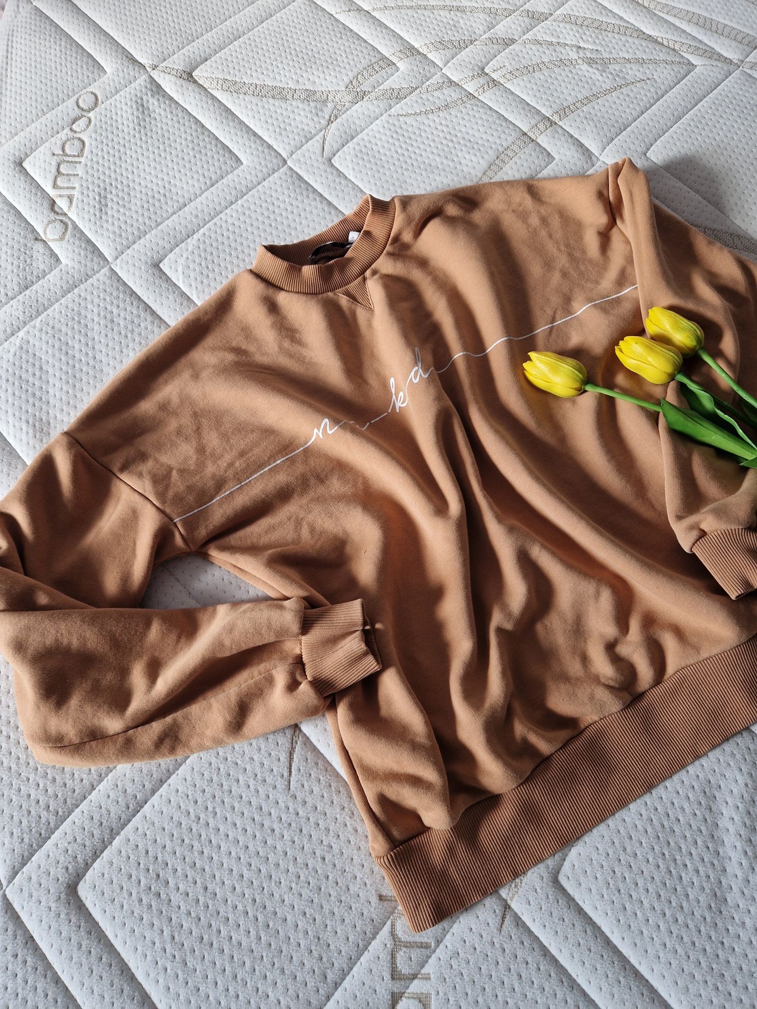 Brązowa bluza damska 100% bawełna, casualowa i wygodna, na codzień