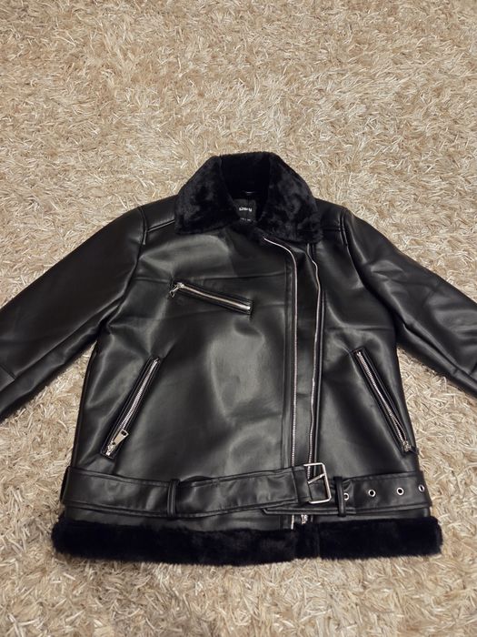 Kurtka skórzana z futerkiem