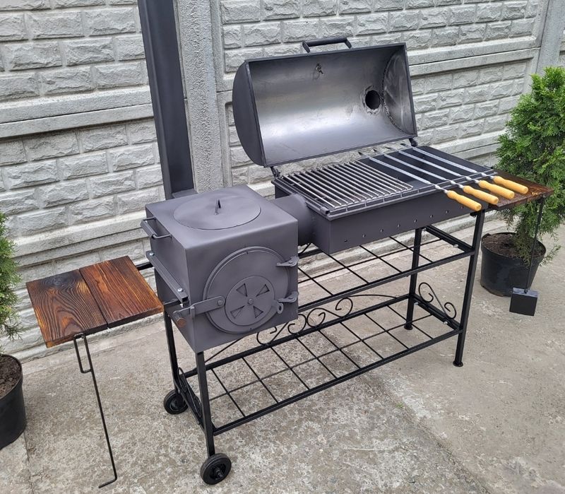 ДУЖЕ ЯКІСНИЙ! Шикарний Мангал Гриль Коптильня з Пічкою під Казан