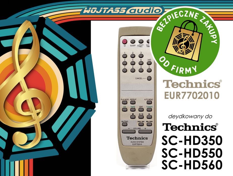 Oryginalny pilot TECHNICS EUR do wieży TECHNICS SC-HD550 HD560