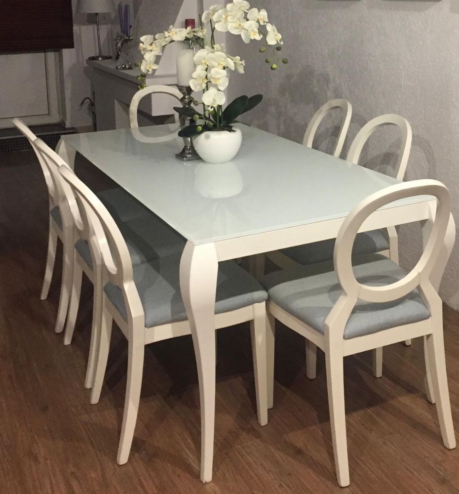 Stół elegancki hartowane szkło komplet