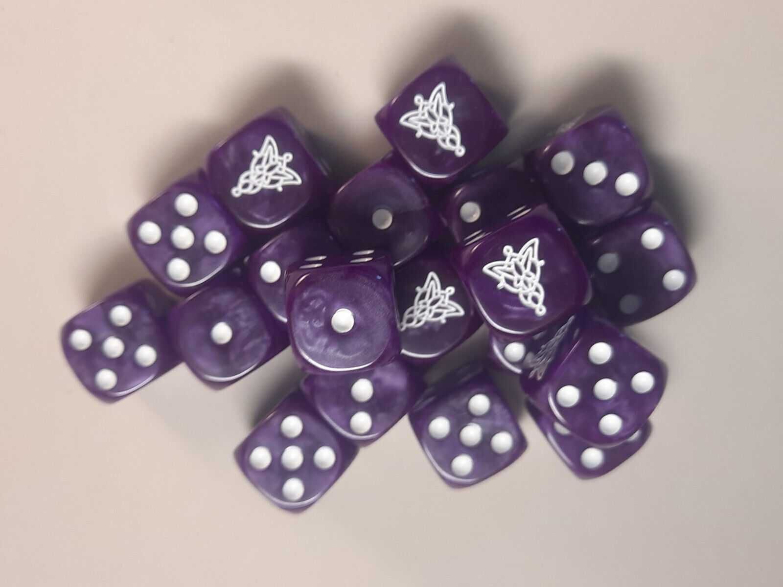 8 x mesbg lotr custom dice set, Evenstar, kostki D6