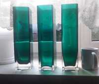 Wazony giganty komplet grube zielone szkło
