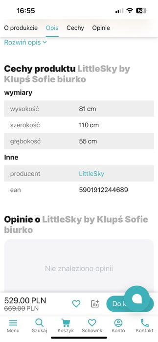Biurko dziecięce Klups Sofie
