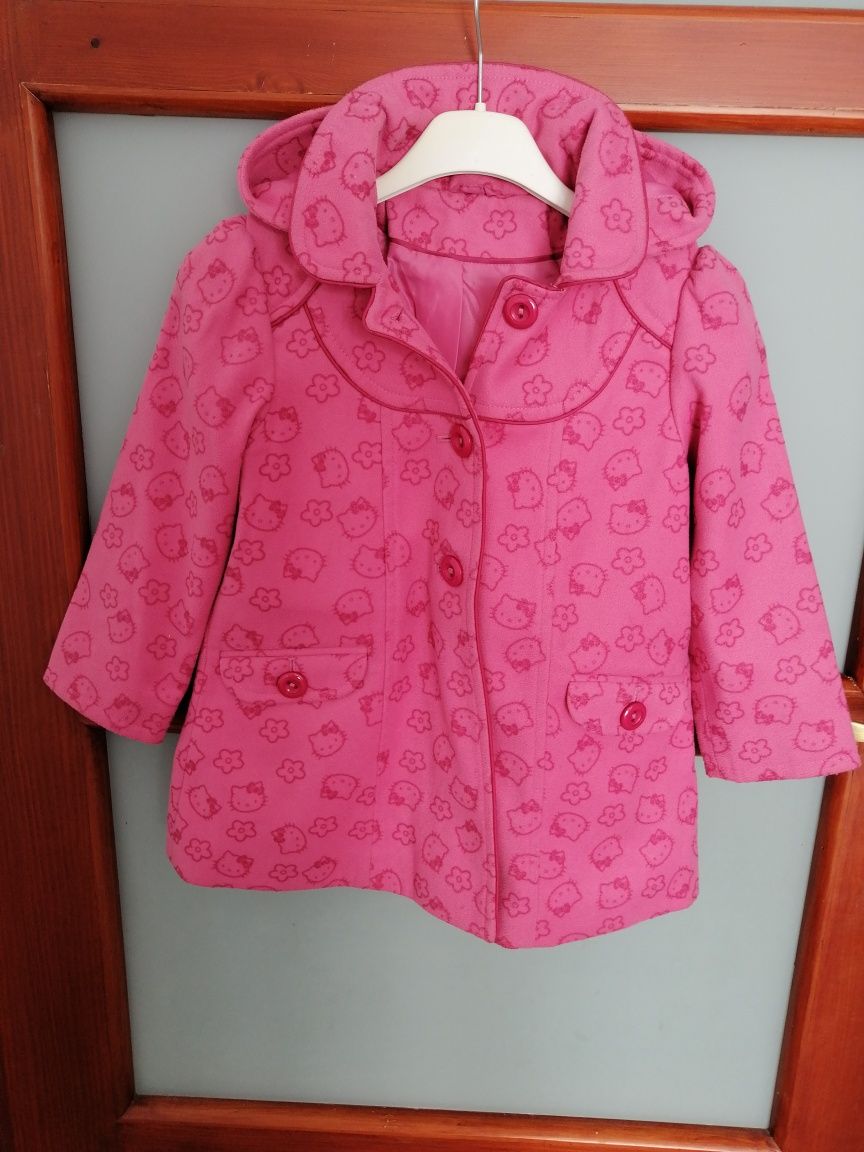 Płaszcz płaszczyk dziewczęcy Hello Kitty rozmiar 104 110 wiosna jesień