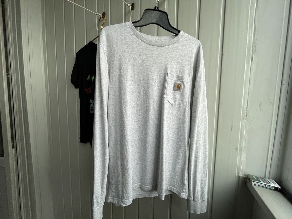 сірий лонгслів Carhartt, wip pocket / M