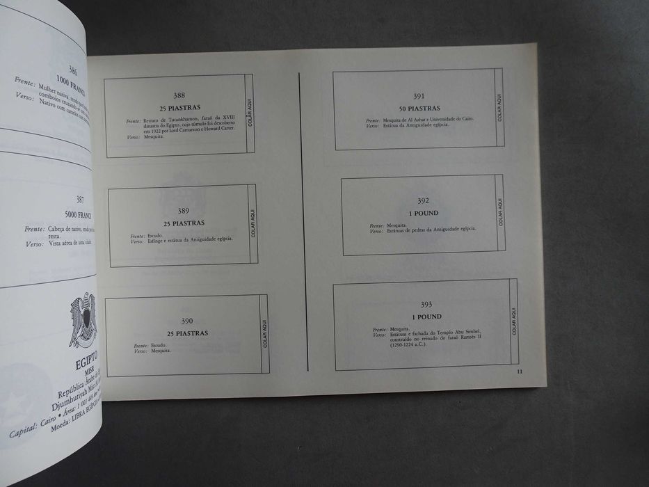 Caderneta de cromos vazia Notas de todo o mundo - Volume III África