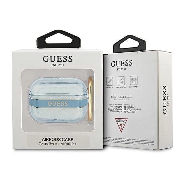 Etui Guess Strap Collection na AirPods Pro - niebieskie