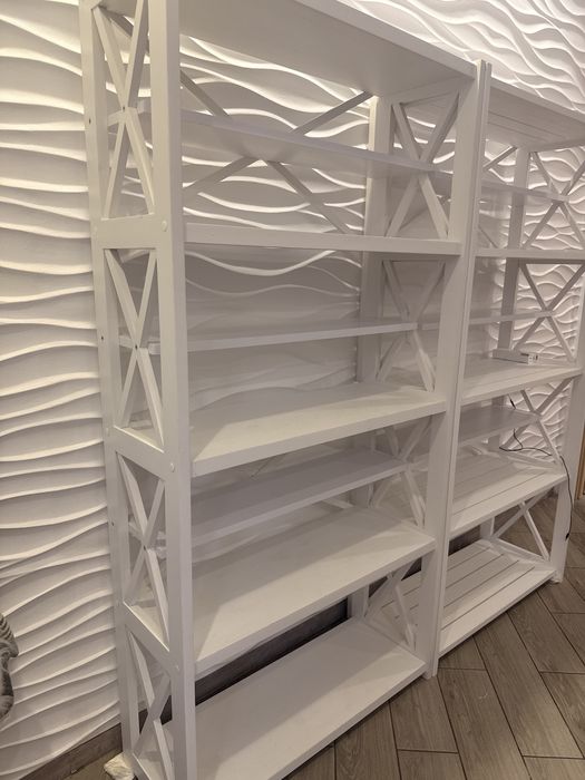 Етажерка стеллаж деревяний білий 2 шт  1600x800x350 мм