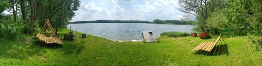 Domek drewniany nad jeziorem Mazury agroturystyka