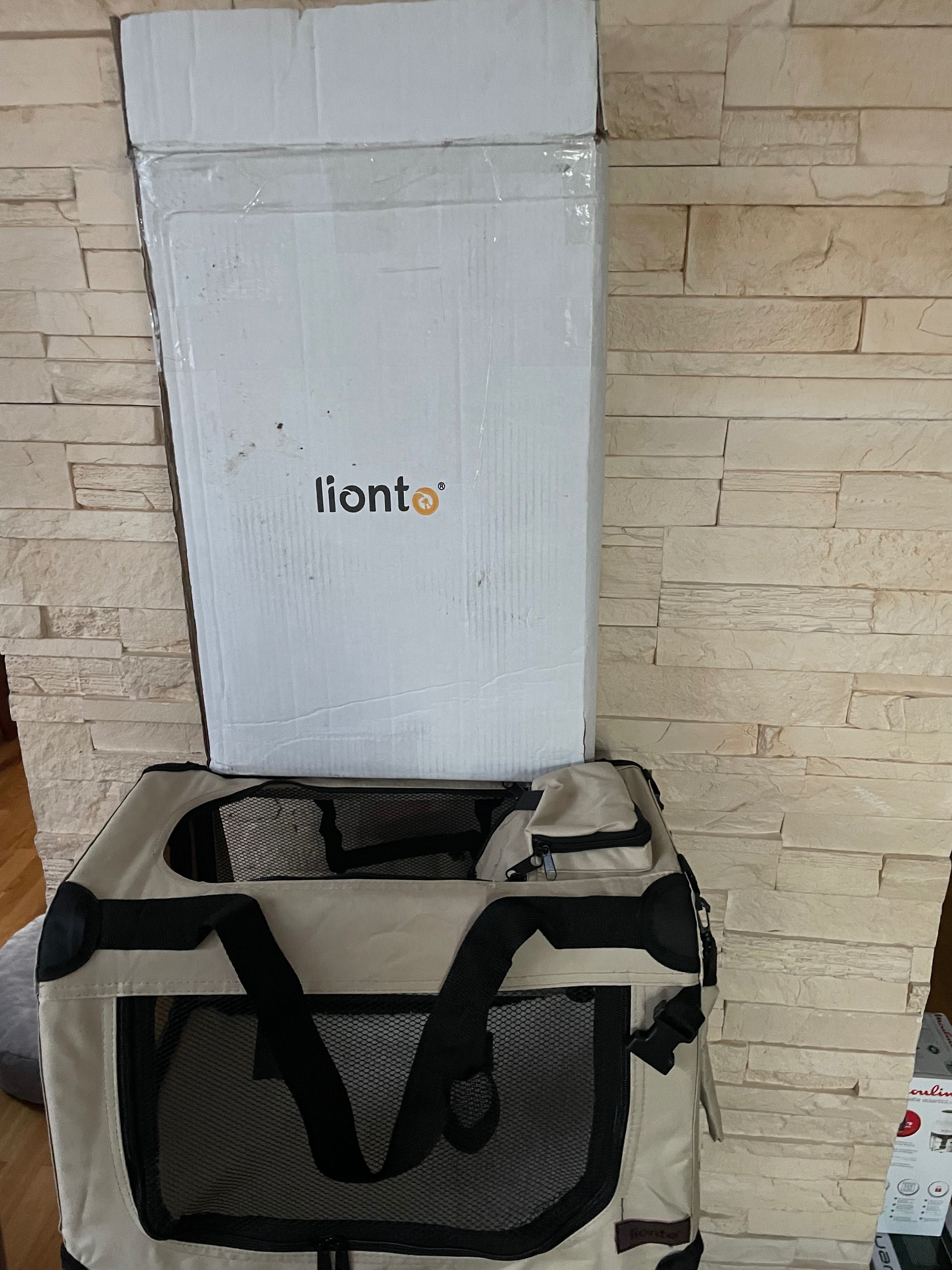 Transporter dla psa torba składana Dibea Lionto beżowy S 34x36x50