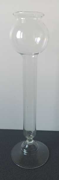 wysoki szklany wazon flakon jak menzurka 24 cm