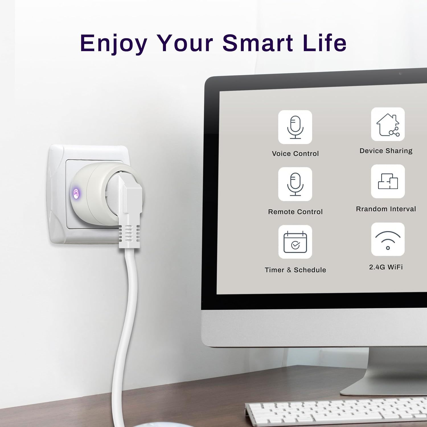 Gniazdko wi-fi UCOMEN Smart Home inteligentne 4 sztuki Tuya