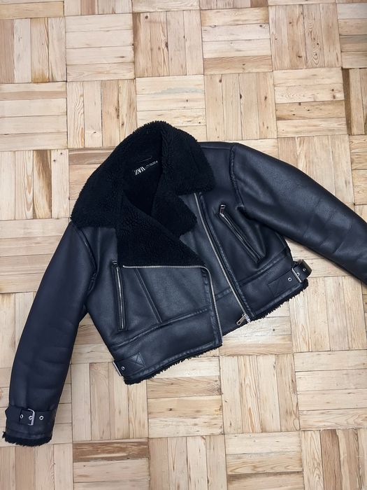 Куртка  пуховик пуфер пальто zara авіатор M