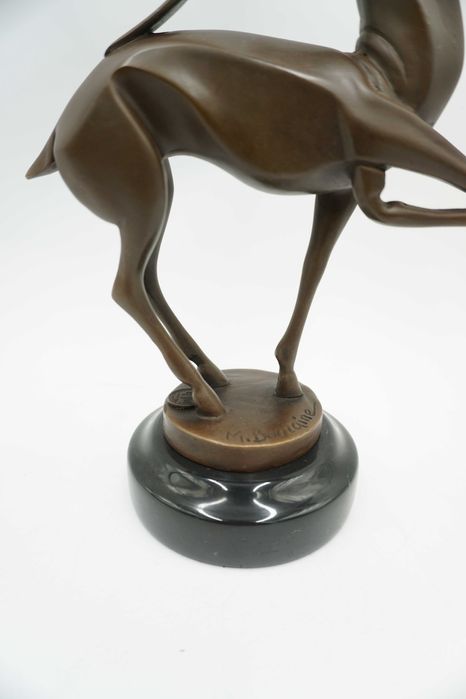 FIGURA Z BRĄZU młody jeleń prezent dla myśliwego art deco