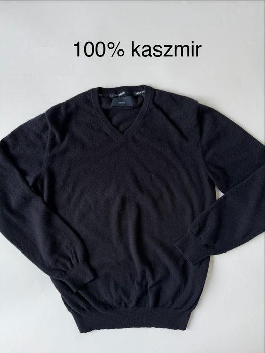 Granatowy kaszmirowy sweter 100% kaszmir 40