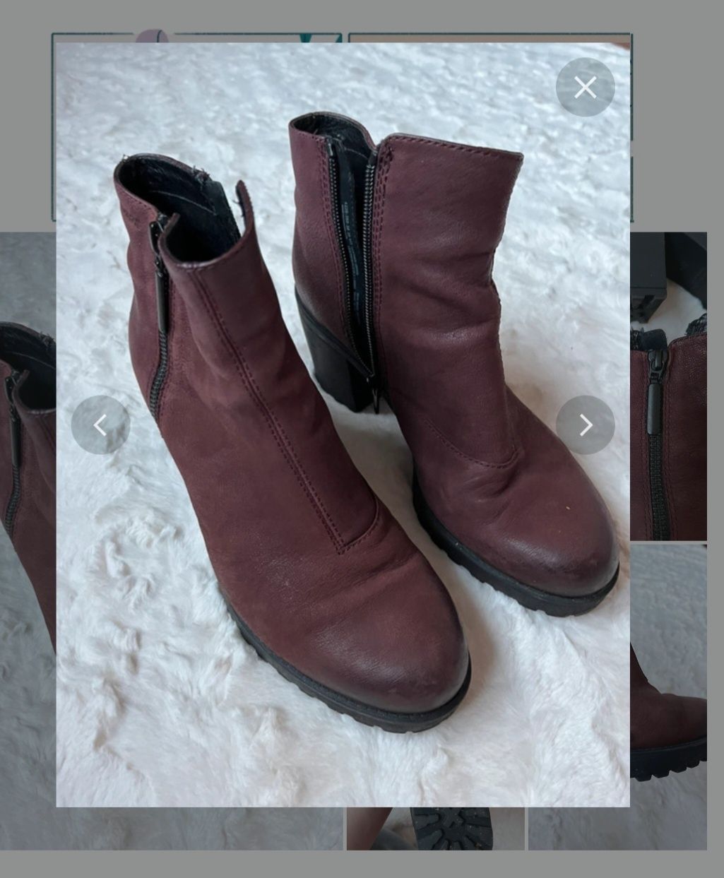 Bordowe Botki Vagabond