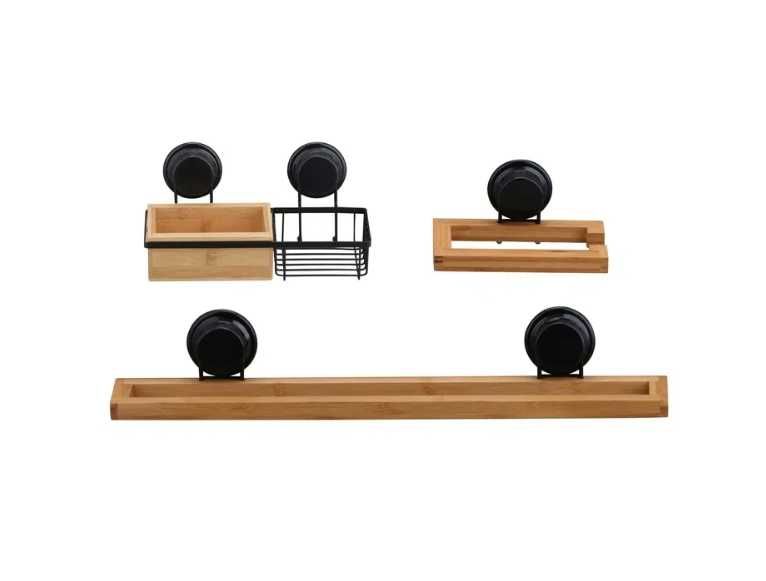 Zestaw łazienkowy Welltime, bambusowy, 3szt