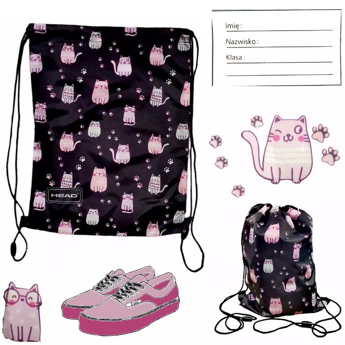 Worek Szkol Na Buty 31x40 Head Lovely Kitty Ast. Astra