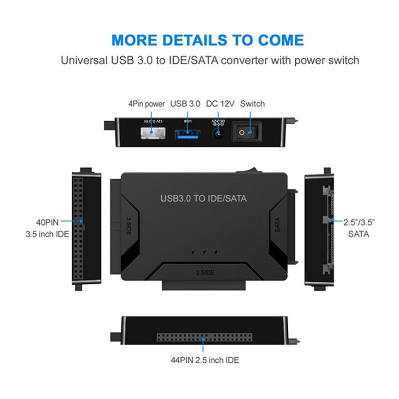 Adaptador Disco Rígido Drive SATA IDE para USB 3.0 HDD SSD CD Adapter