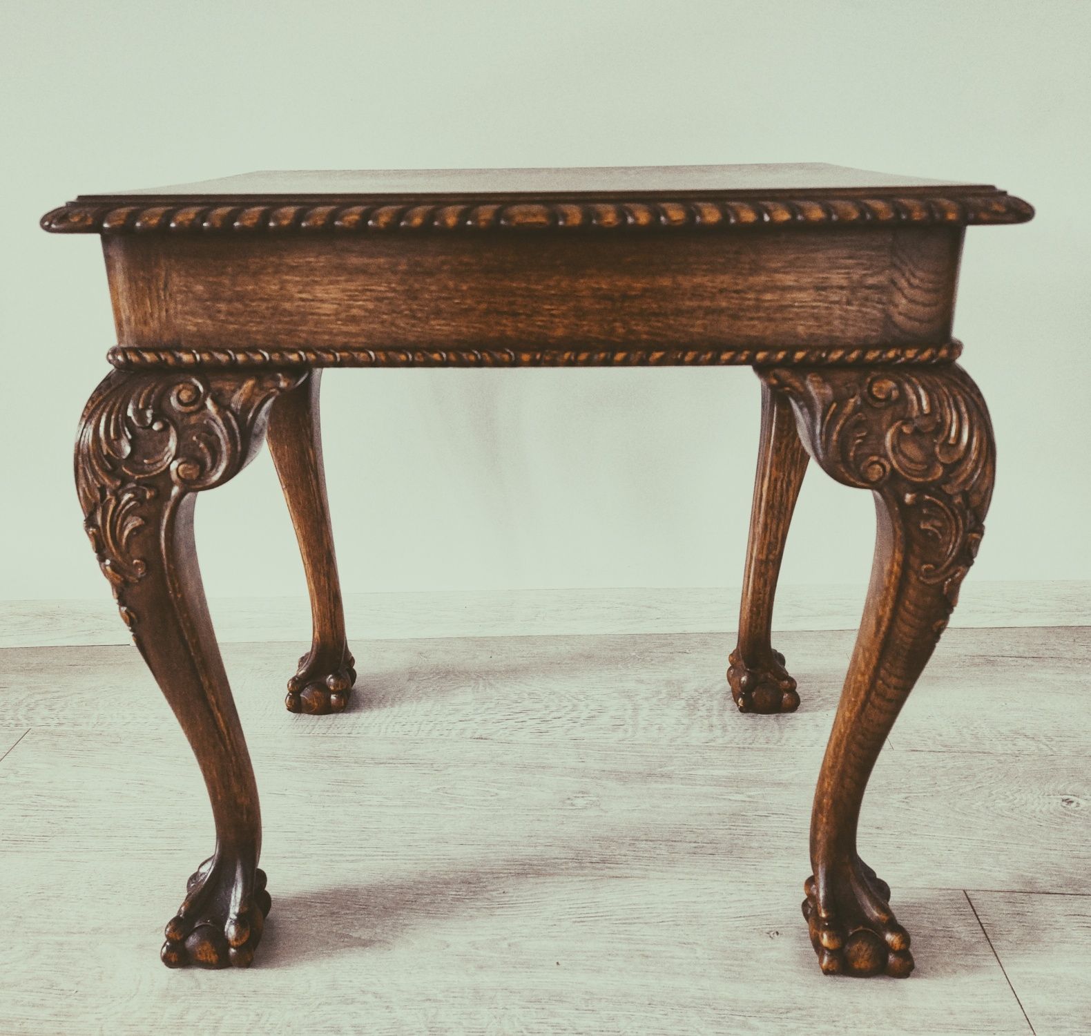 Stylowy stolik kawowy ława antyk Chippendale