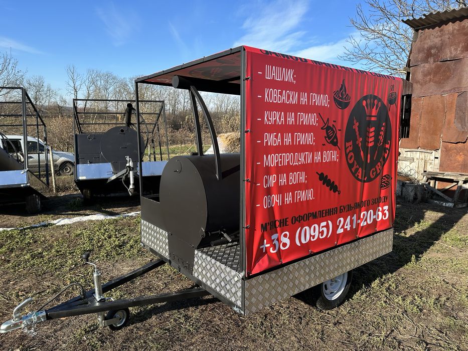 BBQ Smoker Мангал коптільня смокер барбекю бочка на колесах причіпі