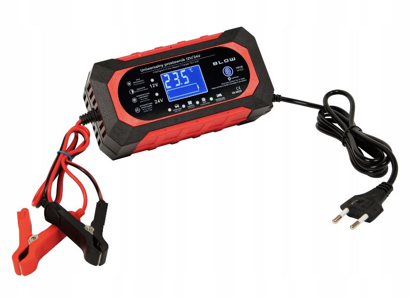 Prostownik Inteligentny Automatyczny Ładowarka Akumulatora LCD 24V