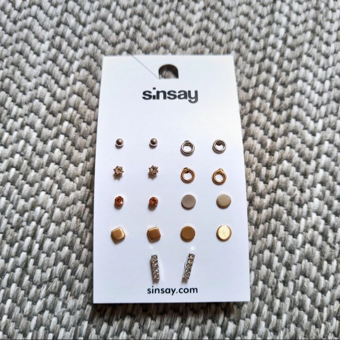 Zestaw kolczyków 9 par Sinsay NOWE