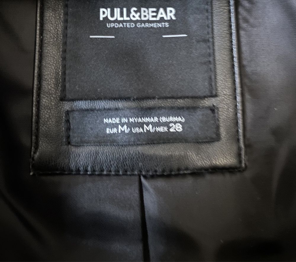 Marynarka z eko skóry Pull & Bear rozmiar M kolor czarny