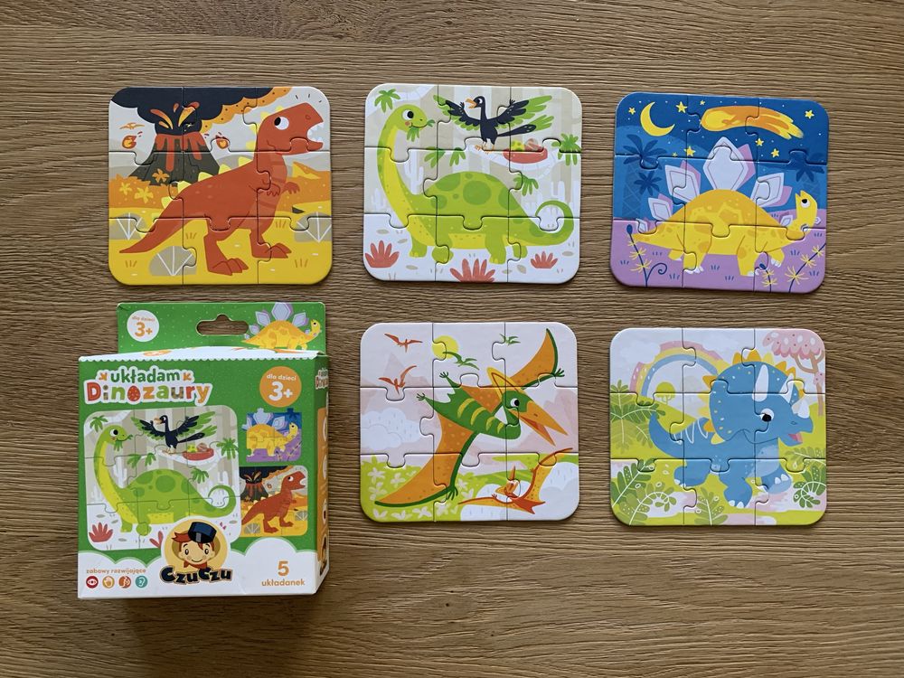 Puzzle czu czu dinozaury i mapa świata