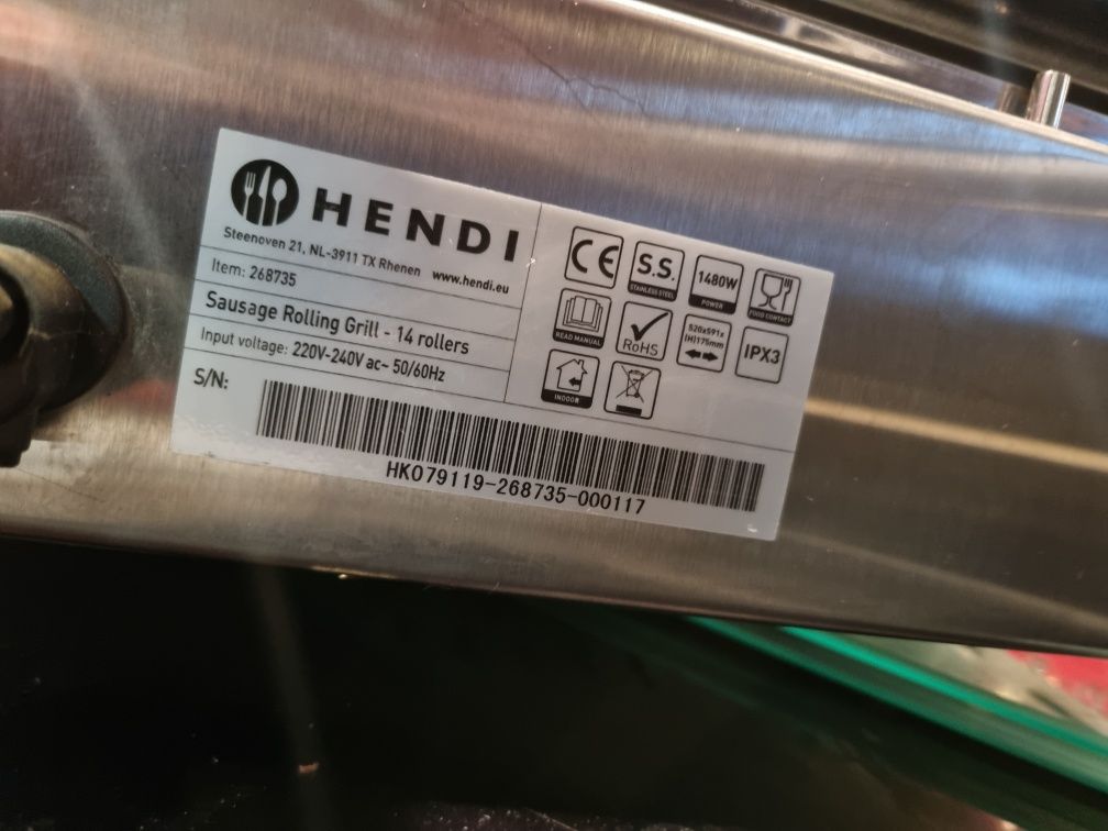 Grill rolkowy / roller do kiełbasek Hendi 1480 W