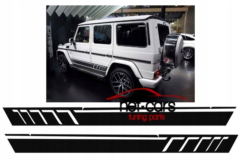 Naklejki drzwi MERCEDES G KLASA W463 W461 wzór AMG G63 G65 czarne